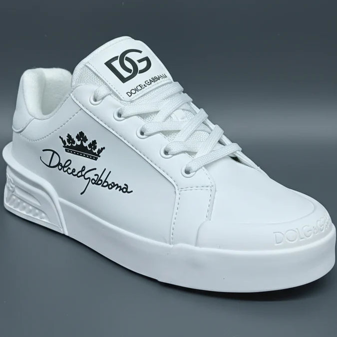 White Designer Sneakers – Luxury Casual Lace-Up Fashion Shoes