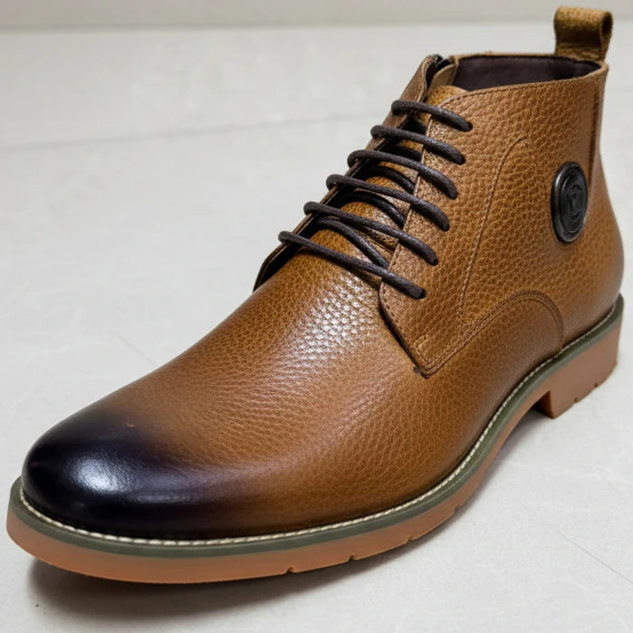 Men’s Brown & Black Leather Chukka Boots in Kenya – Premium Lace-Up Dress Boots