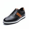 Luxury Textured Leather Dress Sneakers – Modern Smart Casual Office & Stylish Comfort Shoes