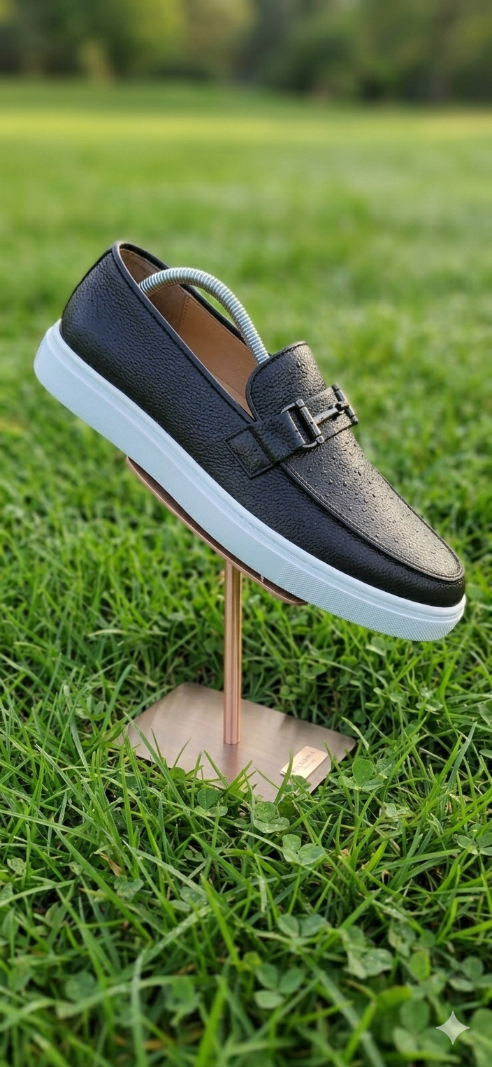 Tommy Style Black Slip-On Loafers – Casual Luxury Comfort Shoes
