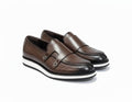 Executive Monk Loafers - Chocolate Python Premium Quality Leather 
White Sole - Casual + Official