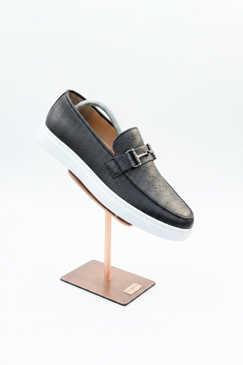 Tommy Style Black Slip-On Loafers – Casual Luxury Comfort Shoes