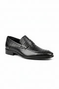 Men’s Croc-Embossed Leather Loafers – Premium Slip-On Formal Dress Shoes