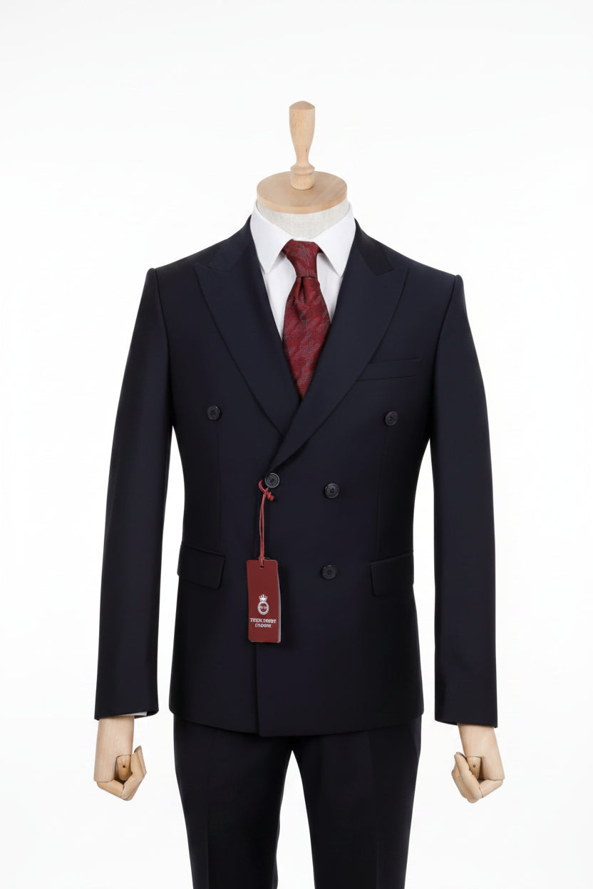 Slim Fit Double-Breasted Suit – Premium 2 Button, Two-Cut Formal Suit (Sizes 46–60)